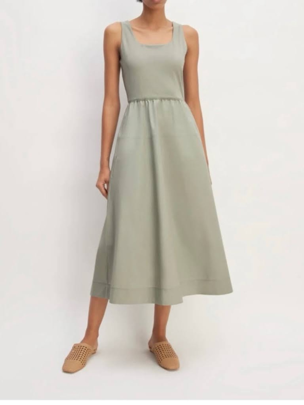 Everlane | The Supima Jersey Riviera Dress | Sage Green | Sz Small